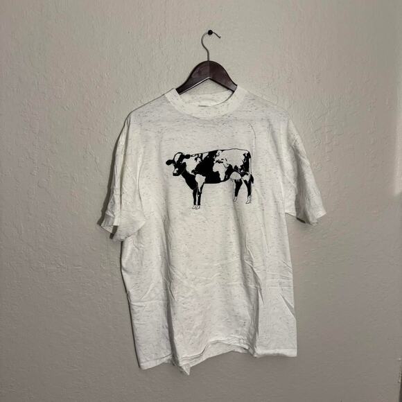 Vintage 1990 white and black cow shirt XL - Picture 2 of 7